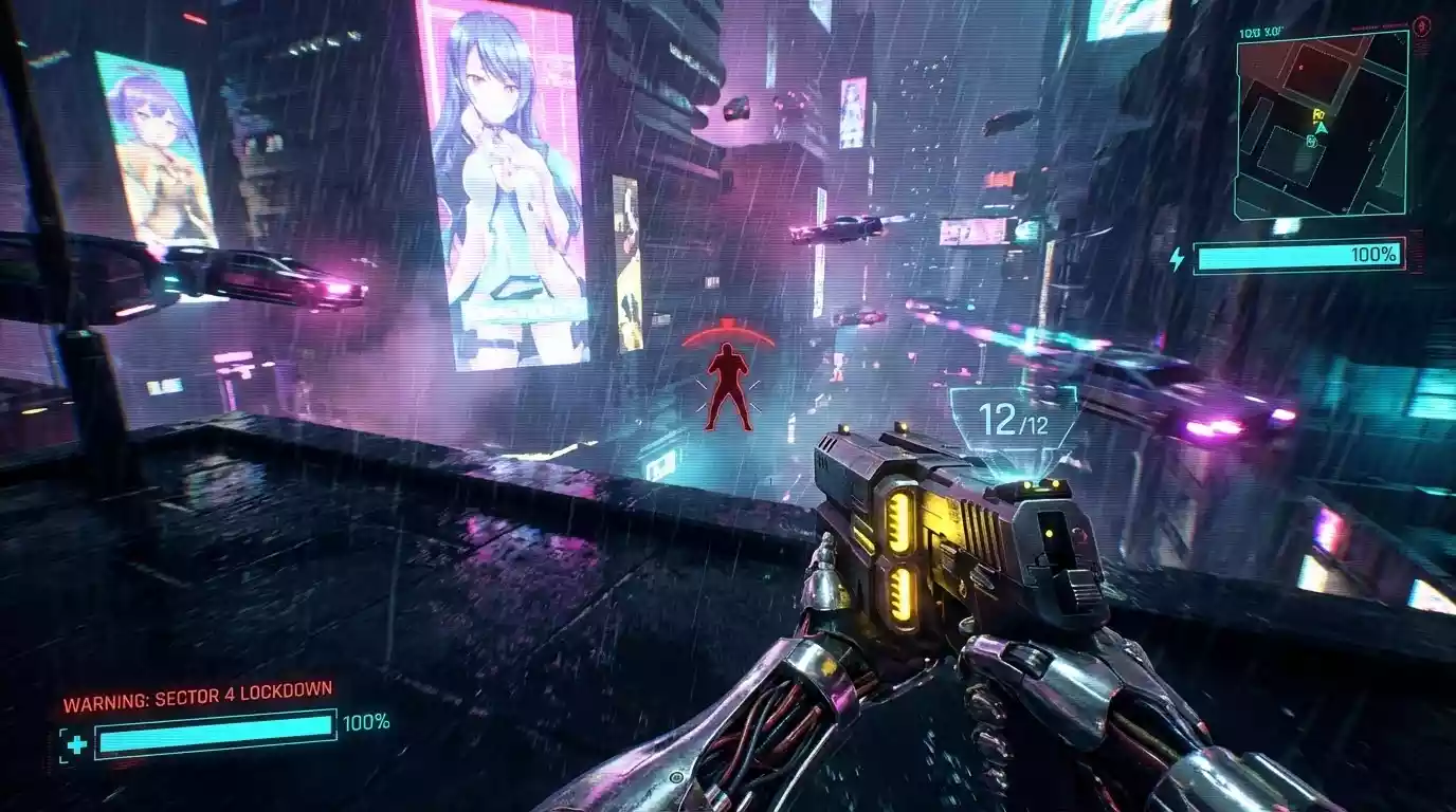 A futuristic cityscape with neon lights and flying cars, cyberpunk style, highly detailed, 8k resolution